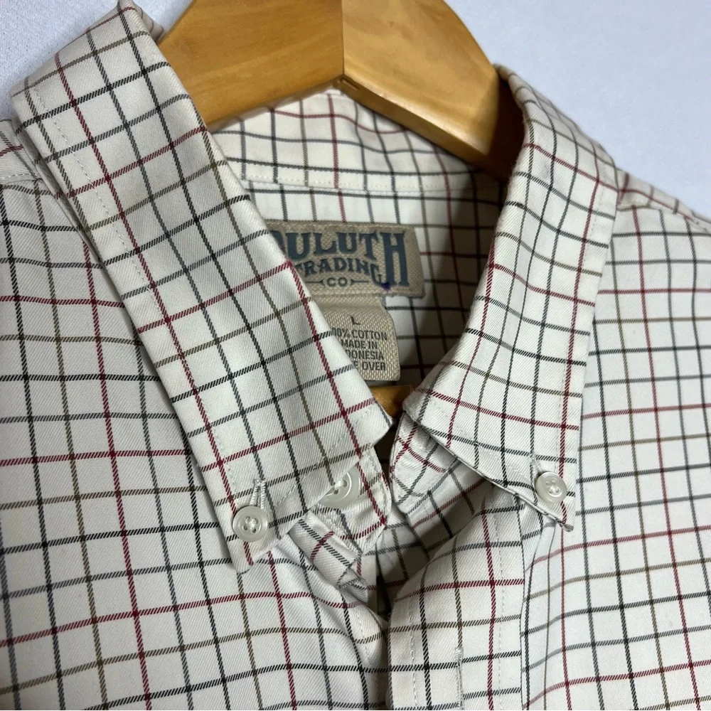 Duluth Trading Co Plaid Long Sleeve Button Down Mens Shirt Size L - Picture 5 of 8